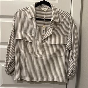 Striped Button-Up Shirt